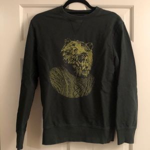 Bear Image on Crew Neck Sweater